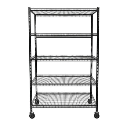 Qybkvm Heavy-Duty 5-Tier Wire Shelving Unit with Wheels