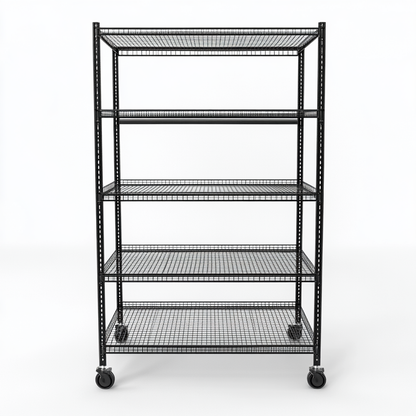 Qybkvm Heavy-Duty 5-Tier Wire Shelving Unit with Wheels