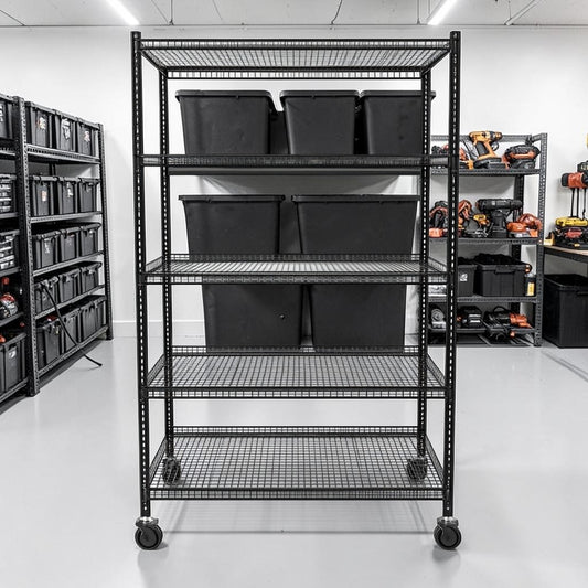 Qybkvm Heavy-Duty 5-Tier Wire Shelving Unit with Wheels